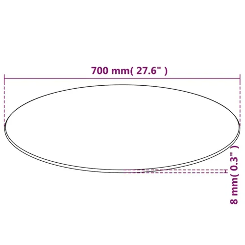 Ploča za Stol Kaljeno Staklo Okrugla 700 mm - Transparentan Ø 70 cm Cijena