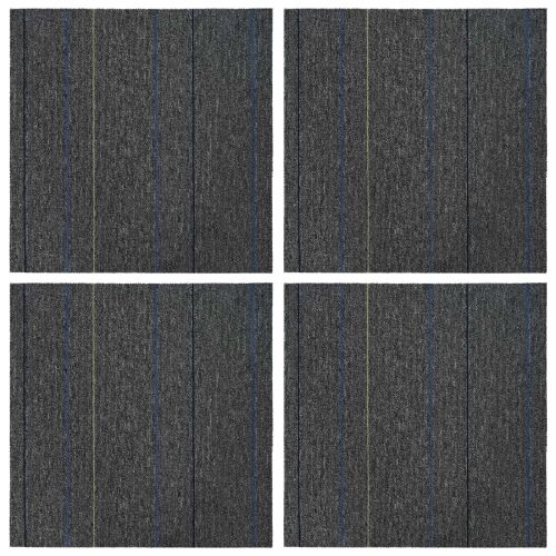 Tepih pločica Srednja siva s prugama 50 x 50 cm 4 kom. - Srednje siva s prugama 4 Cijena