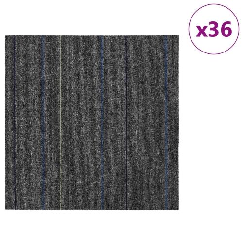 Tepih pločica Srednja siva s prugama 50 x 50 cm 36 kom. - Srednje siva s prugama 36 Cijena