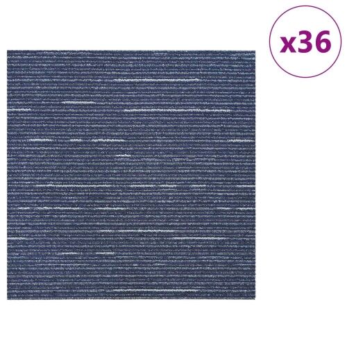 Tepih pločica Prugasta Plava 50 x 50 cm 36 kom. PP i bitumen - Prugasta plava 36 Cijena