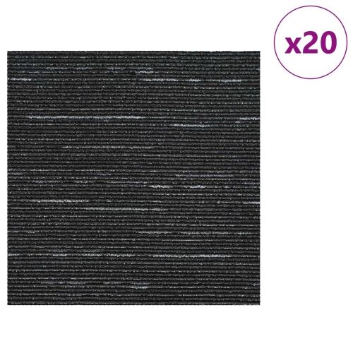 Tepih pločica Prugasta Crna 50 x 50 cm 20 kom. PP i bitumen - Prugasta crna 20 Cijena