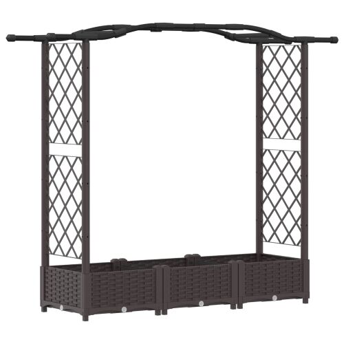 Povišeni krevet s mrežom i krovom Smeđa 169 x 40 x 123 cm PP - Smeđa 169 x 40 x 125 cm s krovom u obliku lukova (2 bočna mreža) Cijena