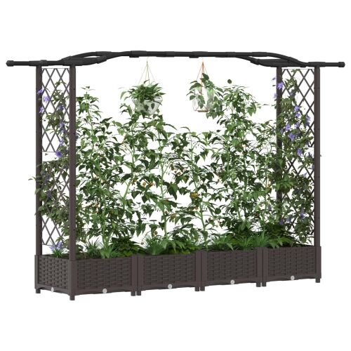 Povišeni krevet s mrežom i krovom Smeđa 207 x 40 x 123 cm PP - Smeđa 207 x 40 x 126 cm s krovom u obliku lukova (2 bočna mreža) Cijena
