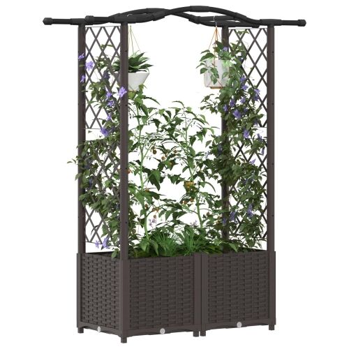 Povišeni krevet s mrežom i krovom Smeđa 125 x 40 x 138 cm PP - Smeđa 125 x 40 x 138 cm s krovom u obliku lukova (2 bočna mreža) Cijena