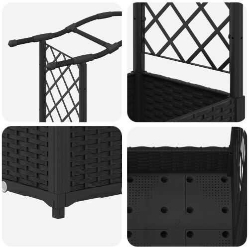Povišeni krevet s mrežom i krovom Crna 124 x 40 x 123 cm PP - Crna 124 x 40 x 125 cm s krovom u obliku lukova (2 bočna mreža) Cijena
