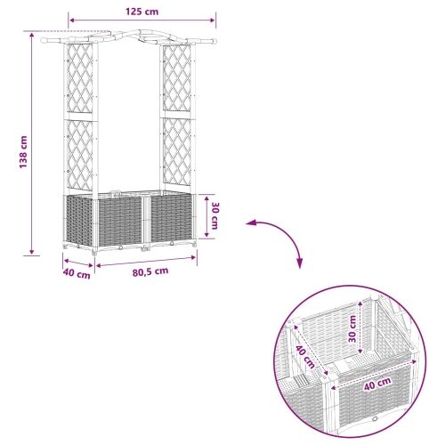Povišeni krevet s mrežom i krovom Crna 125 x 40 x 138 cm PP - Crna 125 x 40 x 138 cm s krovom u obliku lukova (2 bočna mreža) Cijena