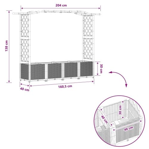 Povišeni krevet s mrežom i krovom Crna 204 x 40 x 138 cm PP - Crna 204 x 40 x 141 cm s krovom u obliku lukova (2 bočna mreža) Cijena
