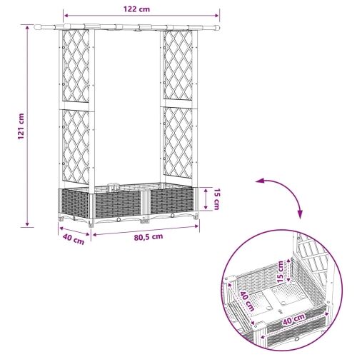Povišeni krevet s mrežom i krovom Crna 122,5 x 40 x 121 cm PP - Crna 122,5 x 40 x 123 cm s ravnim krovom (2 bočna mreža) Cijena