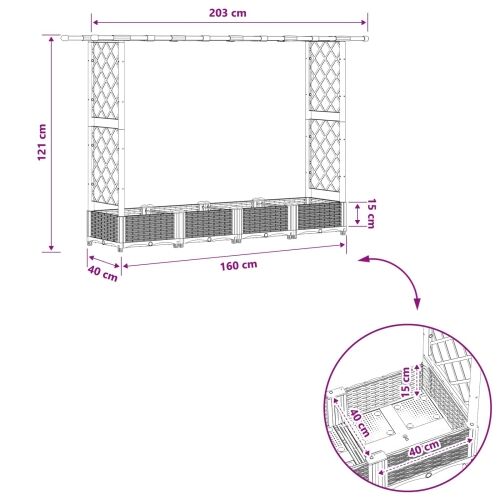 Povišeni krevet s mrežom i krovom Crna 203 x 40 x 121 cm PP - Crna 203 x 40 x 123 cm s ravnim krovom (2 bočna mreža) Cijena