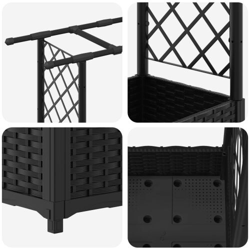 Povišeni krevet s mrežom i krovom Crna 203 x 40 x 121 cm PP - Crna 203 x 40 x 123 cm s ravnim krovom (2 bočna mreža) Cijena