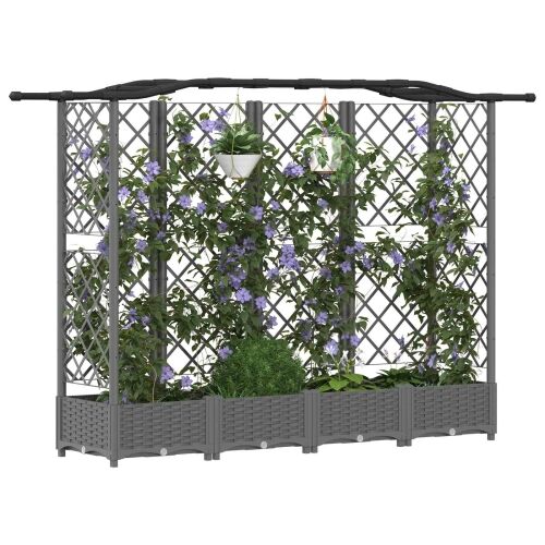 Povišeni krevet s mrežom i krovom Svjetlosiva PP - Svjetlosiva 203,5 x 40 x 125 cm s krovom u obliku lukova (3 bočna mreža) Cijena