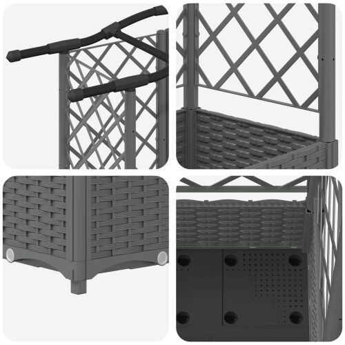 Povišeni krevet s mrežom i krovom Svjetlosiva PP - Svjetlosiva 203,5 x 40 x 125 cm s krovom u obliku lukova (3 bočna mreža) Cijena