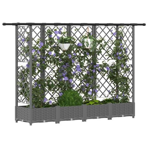 Povišeni krevet s mrežom i krovom Svjetlosiva PP - Svjetlosiva 202,5 x 40 x 123 cm s ravnim krovom (3 bočna mreža) Cijena