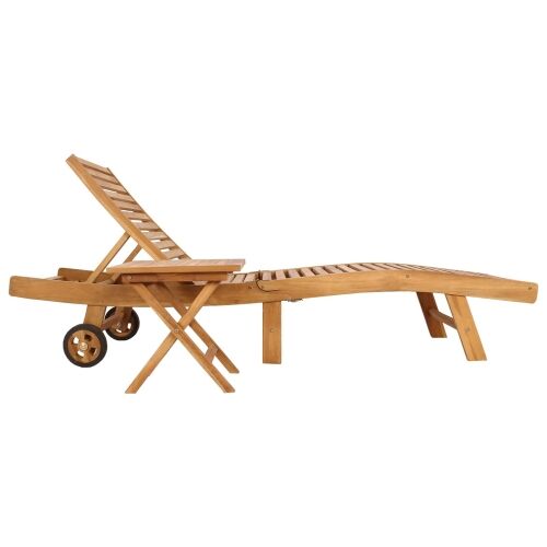 Ležaljka 2 kom. Čvrsto teak drvo Smeđa - Smeđa sa stolom Cijena