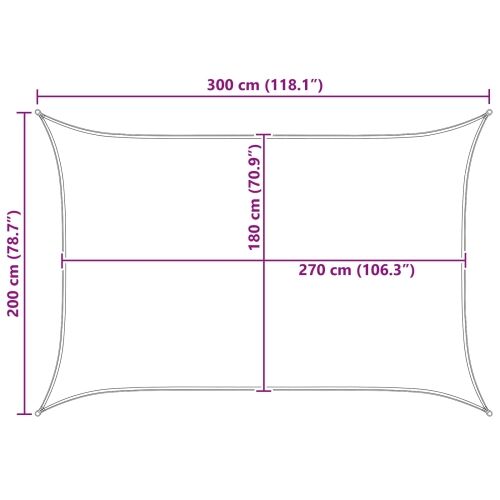 Jedrilica za sunčevu sjenu 2 x 3 m HDPE Pravokutni - Svijetlosiva i bijela 2 x 3 m Cijena