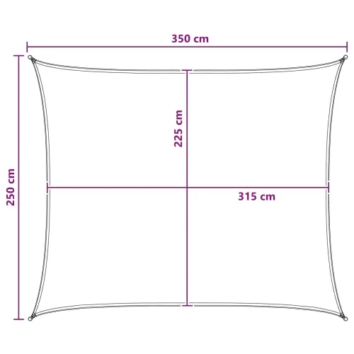 Jedrilica za sunčevu sjenu Pravokutni 2,5 x 3,5 m HDPE - Svijetlosiva i bijela 2,5 x 3,5 m Cijena