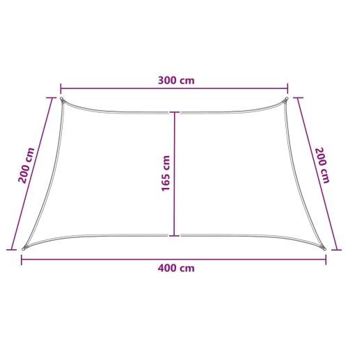 Jedrilica za sunčevu sjenu 3 / 4 x 2 m HDPE Pravokutni - Svijetlosiva i bijela 3/4 x 2 m Cijena