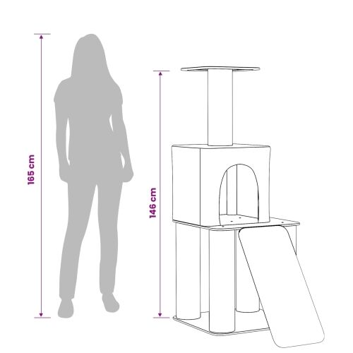 Mačje drvo s sisalnim postoljima za grebanje Krem 146 cm - Krem Cijena