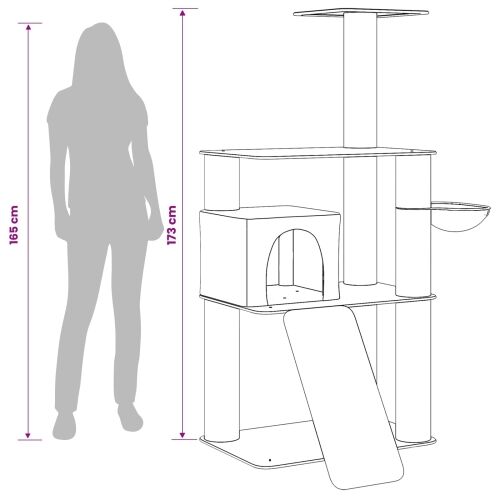 Mačje drvo s sisalnim postoljima za grebanje Krem 173 cm - Krem Cijena