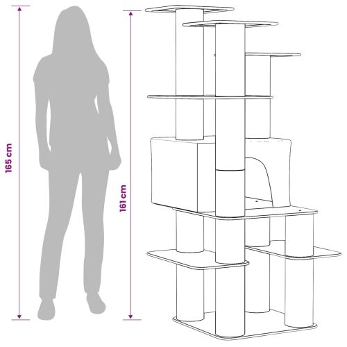 Mačje drvo s sisalnim postoljima za grebanje Krem 161 cm - Krem Cijena