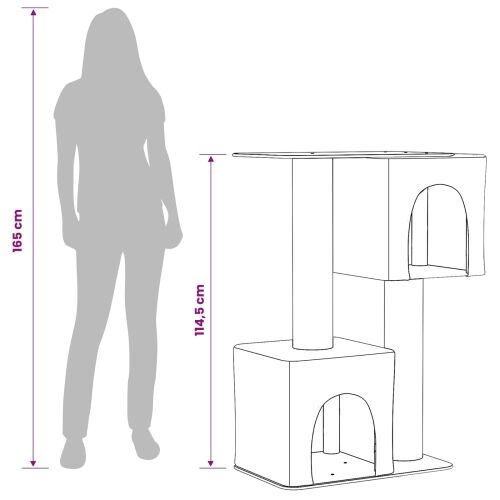 Mačje drvo s sisalnim postoljima za grebanje Tamnosiva 114 cm - Tamnosiva Cijena
