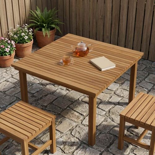Gornji dio stola 90 x 90 x 3,5 cm Četvrtasti Čvrsto teak drvo - 90 x 90 cm Cijena