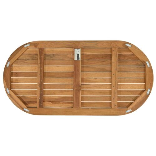 Gornji dio stola Ovalni Čvrsto teak drvo Prirodna - 100 x 50 cm Ovalno Cijena