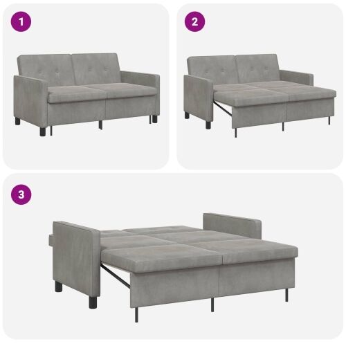 Krevet na razvlačenje Svjetlosiva 154 x 94,5 x 80,5 cm Tkanina - Svjetlosiva Cijena
