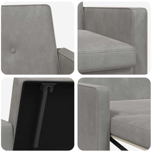 Krevet na razvlačenje Svjetlosiva 154 x 94,5 x 80,5 cm Tkanina - Svjetlosiva Cijena
