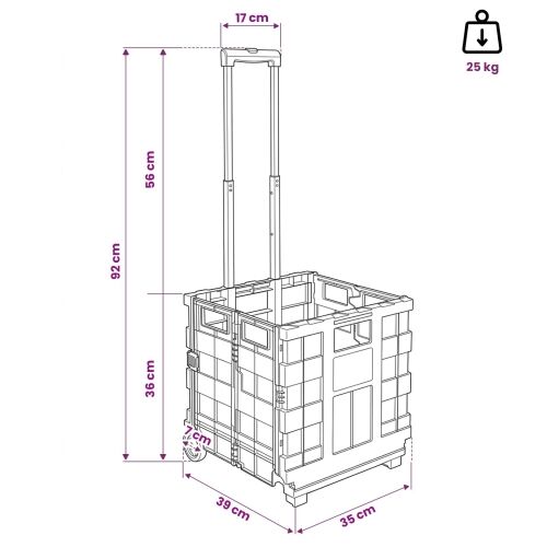 Kolica Crna i crvena 35 x 39 x 92 cm PP i elastomer Cijena