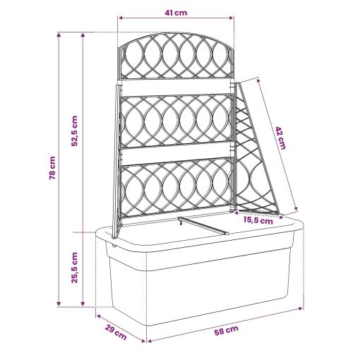 Rešetka za sadnice Antracit 58 x 29 x 78 cm PP Cijena