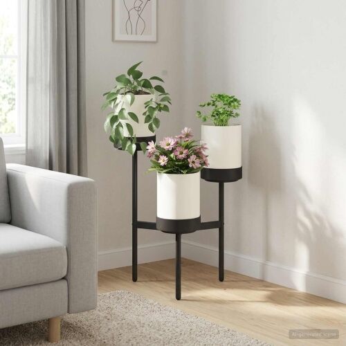 Stalak za cvijeće Bijela 54 x 49 x 81 cm PP i čelik Cijena