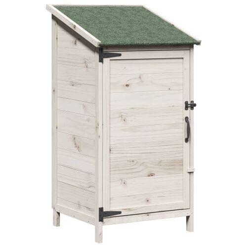 Vrtna Šupa s krovom Bijela 59 x 56 x 113,5 cm Čvrsto drvo jele - Bijela 59 x 56 x 113,5 cm Cijena