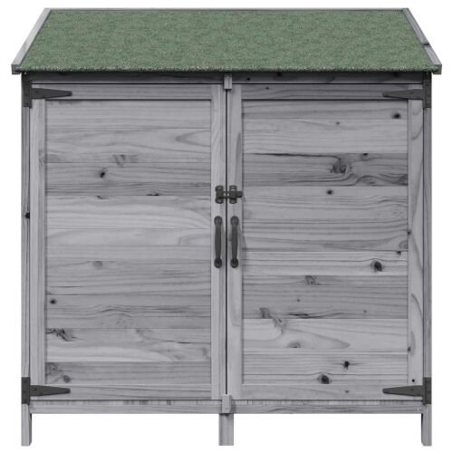 Vrtna Šupa s krovom Siva 106,5 x 56 x 113,5 cm Čvrsto drvo jele - Siva 106,5 x 56 x 113,5 cm Cijena