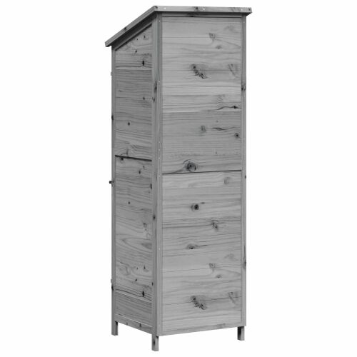 Vrtna Šupa s krovom Siva 59,5 x 56 x 176,5 cm Čvrsto drvo jele - Siva 59 x 56 x 176,5 cm Cijena