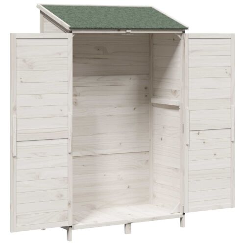 Vrtna Šupa s krovom Bijela 106,5 x 56 x 176 cm Čvrsto drvo jele - Bijela 106,5 x 56 x 176 cm Cijena