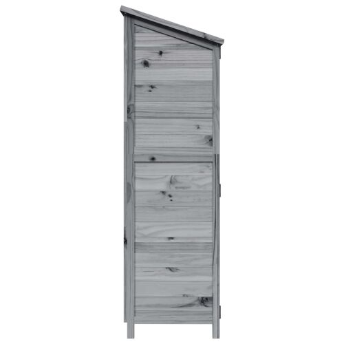 Vrtna Šupa s krovom Siva 106,5 x 56 x 176 cm Čvrsto drvo jele - Siva 106,5 x 56 x 176 cm Cijena