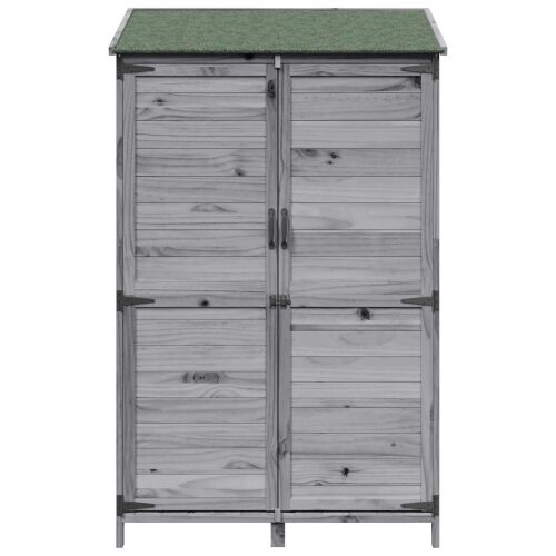 Vrtna Šupa s krovom Siva 106,5 x 56 x 176 cm Čvrsto drvo jele - Siva 106,5 x 56 x 176 cm Cijena