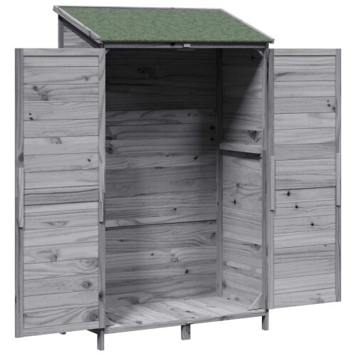 Vrtna Šupa s krovom Siva 106,5 x 56 x 176 cm Čvrsto drvo jele - Siva 106,5 x 56 x 176 cm Cijena
