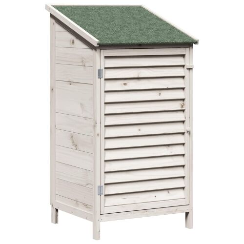 Vrtna Šupa s krovom Bijela 59 x 56 x 113,5 cm Čvrsto drvo jele - Bijela 59 x 56 x 113,5 cm Cijena