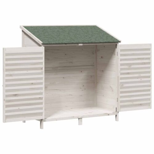 Vrtna Šupa s krovom Bijela 106 x 56 x 113,5 cm Čvrsto drvo jele - Bijela 106 x 56 x 113,5 cm Cijena