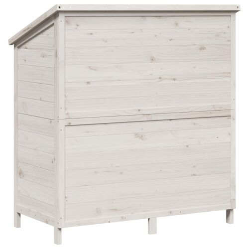 Vrtna Šupa s krovom Bijela 106 x 56 x 113,5 cm Čvrsto drvo jele - Bijela 106 x 56 x 113,5 cm Cijena
