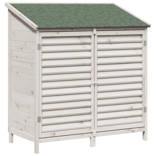 Vrtna Šupa s krovom Bijela 106 x 56 x 113,5 cm Čvrsto drvo jele - Bijela 106 x 56 x 113,5 cm Cijena