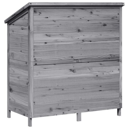 Vrtna Šupa s krovom Siva 106 x 56 x 113,5 cm Čvrsto drvo jele - Siva 106 x 56 x 113,5 cm Cijena