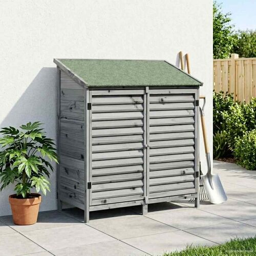Vrtna Šupa s krovom Siva 106 x 56 x 113,5 cm Čvrsto drvo jele - Siva 106 x 56 x 113,5 cm Cijena