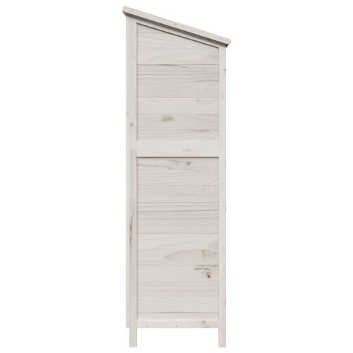 Vrtna Šupa s krovom Bijela 106 x 56 x 176,5 cm Čvrsto drvo jele - Bijela 106 x 56 x 176,5 cm Cijena