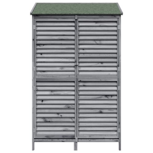 Vrtna Šupa s krovom Siva 106 x 56 x 176,5 cm Čvrsto drvo jele - Siva 106 x 56 x 176,5 cm Cijena