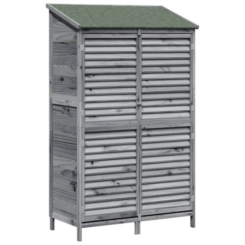Vrtna Šupa s krovom Siva 106 x 56 x 176,5 cm Čvrsto drvo jele - Siva 106 x 56 x 176,5 cm Cijena
