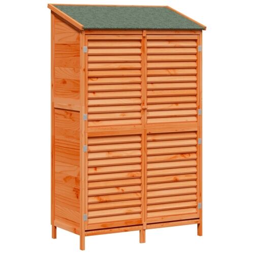 Vrtna Šupa Smeđa 106 x 56 x 176,5 cm Čvrsto drvo jele - Smeđa 106 x 56 x 176,5 cm Cijena