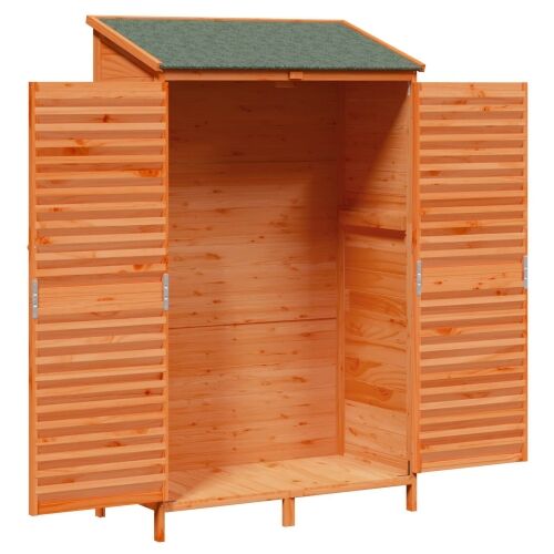 Vrtna Šupa Smeđa 106 x 56 x 176,5 cm Čvrsto drvo jele - Smeđa 106 x 56 x 176,5 cm Cijena
